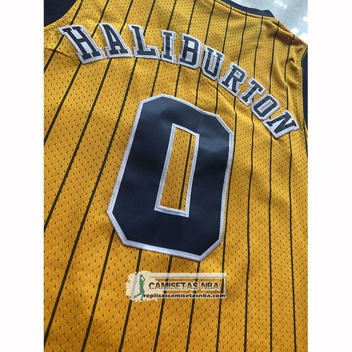 Camiseta Indiana Pacers Tyrese Haliburton NO 0 Mitchell & Ness 2020-21 Amarillo